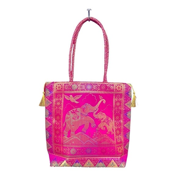 Nirvana Handicraft Silk Hand Bag/Shoulder/Tote Bag For Ladies/Girls - Picture 1 of 11